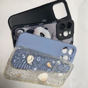 4pcs of Iphone 14 pro Phone Case Set - Black, Blue, Clear